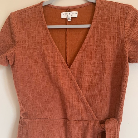 Madewell Cotton Wrap Dress Women Size XXS Mauve Summer Spring Outfit Clothing - Picture 2 of 4